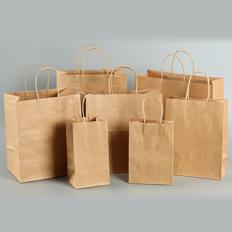 Eco biodegradable kraft paper bags for food and clothing