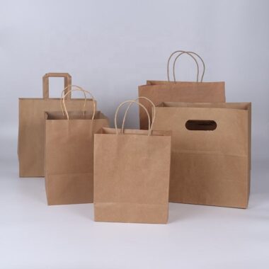 Eco biodegradable kraft paper bags for food and clothing