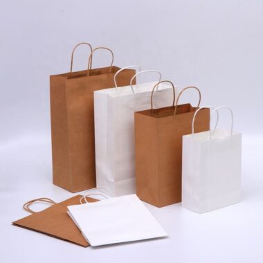 Eco biodegradable kraft paper bags for food and clothing