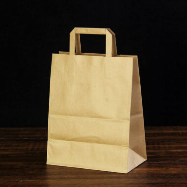 Biodegradable brown kraft paper bags for grocery and gift packaging
