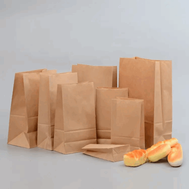 Brown food grade kraft paper bags for bread and sandwich