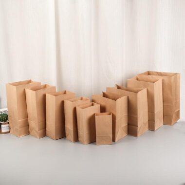 Brown food grade kraft paper bags for bread and sandwich