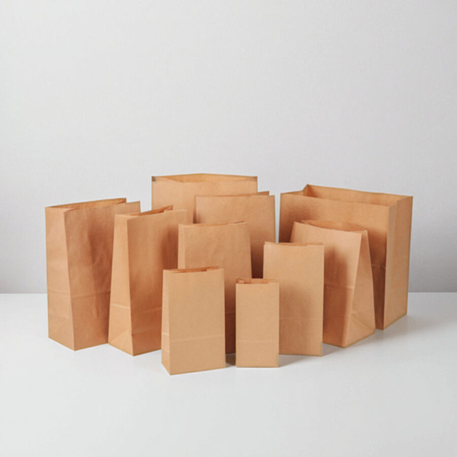 Brown food grade kraft paper bags for bread and sandwich