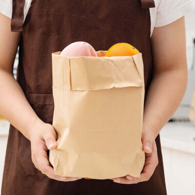 Brown kraft takeaway food paper bags packaging