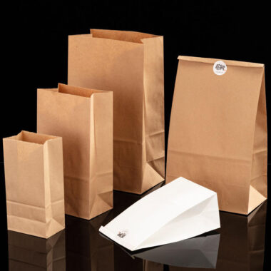 Brown kraft takeaway food paper bags packaging