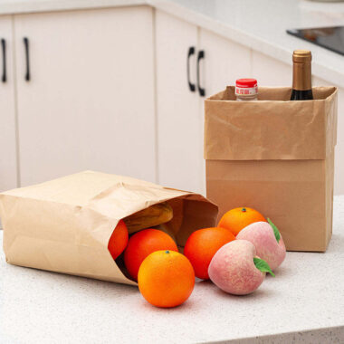 Brown kraft takeaway food paper bags packaging