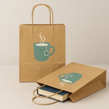 Eco recyclable kraft paper bags for coffee shop and bakery packaging