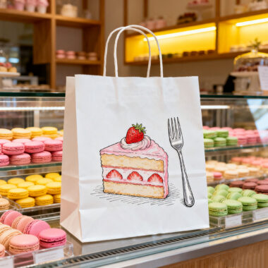 Eco recyclable kraft paper bags for coffee shop and bakery packaging