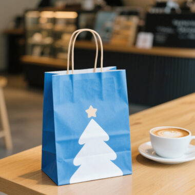 Eco recyclable kraft paper bags for coffee shop and bakery packaging