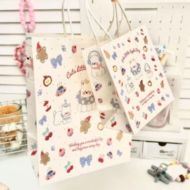 Cute cartoon dog thick durable gift paper bags