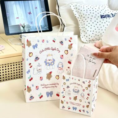 Cute cartoon dog thick durable gift paper bags