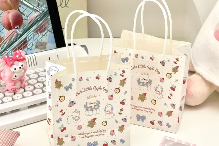 Cute cartoon dog thick durable gift paper bags