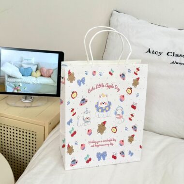 Cute cartoon dog thick durable gift paper bags