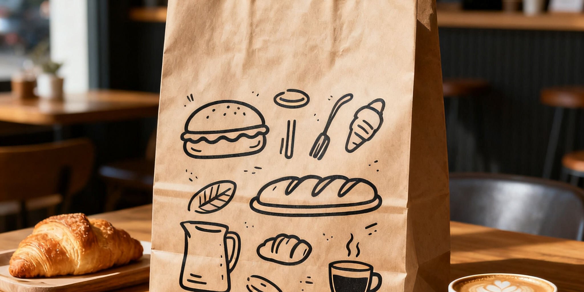 Personalized kraft paper bags for food takeaway