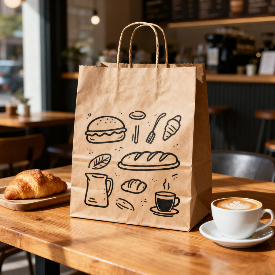 Personalized kraft paper bags for food takeaway