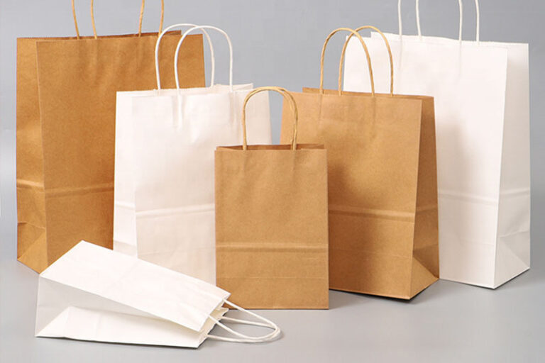Custom Handle Kraft Paper Bags for Coffee & Tea (6) Custom food grade handle kraft paper bags for coffee and tea