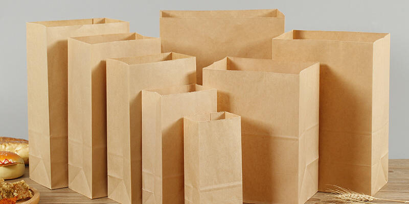 Custom logo recyclable brown kraft food paper bags for takeaway