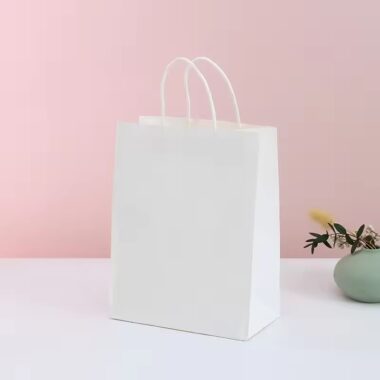 Wholesale custom logo printed grocery handle kraft paper bags