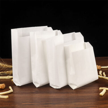 Custom printed white brown kraft food paper bags for bakery takeaway