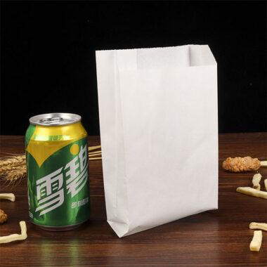 Custom printed white brown kraft food paper bags for bakery takeaway
