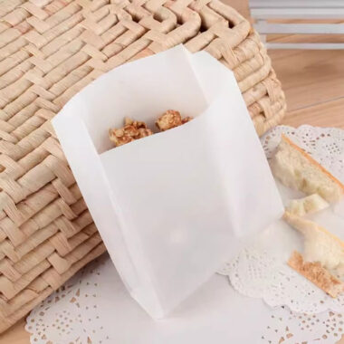 Custom printed white brown kraft food paper bags for bakery takeaway