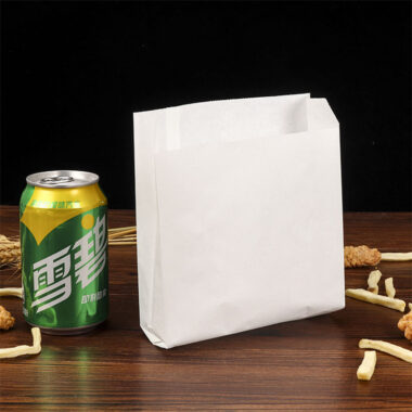Custom printed white brown kraft food paper bags for bakery takeaway