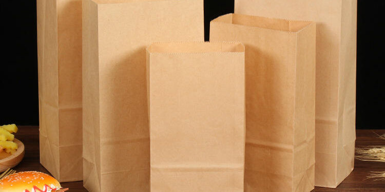 Custom size logo brown kraft takeaway food paper bags
