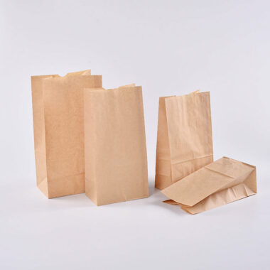 Custom size logo brown kraft takeaway food paper bags