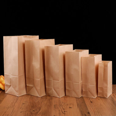 Custom size logo brown kraft takeaway food paper bags