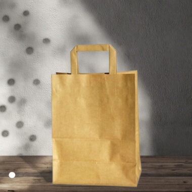 Custom thick handle kraft paper bags for retail and takeaway