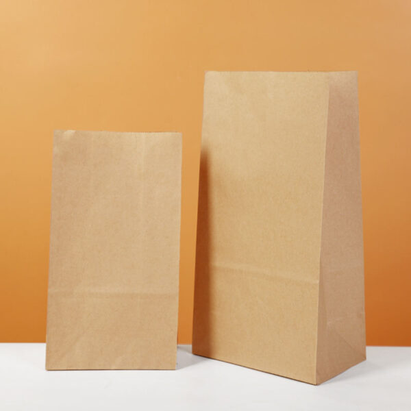 Eco brown kraft food grade food paper bags for takeaway