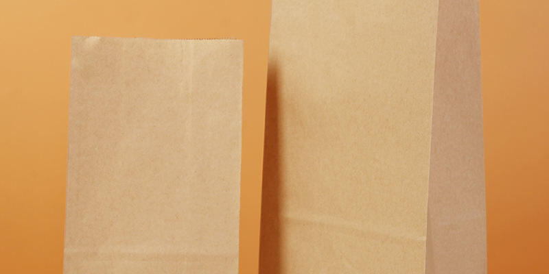 Eco brown kraft food grade food paper bags for takeaway