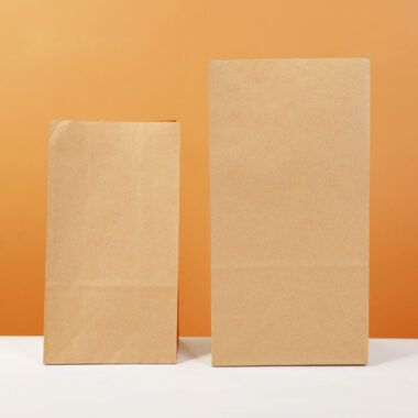 Eco brown kraft food grade food paper bags for takeaway