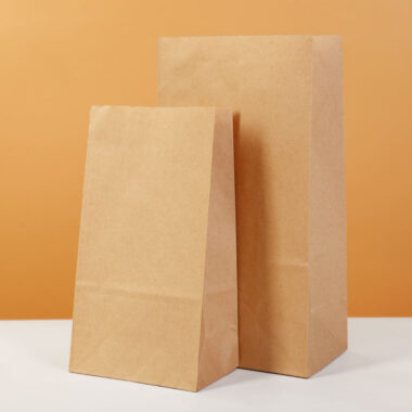 Eco brown kraft food grade food paper bags for takeaway