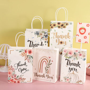Personalized kraft gift paper bags for festival wedding party
