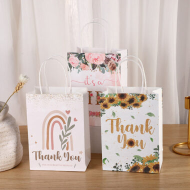 Personalized kraft gift paper bags for festival wedding party