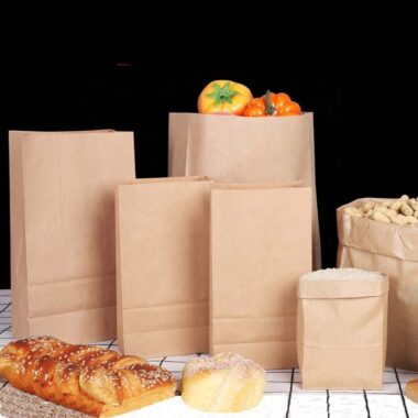 Flat bottom kraft food paper bags for food packaging