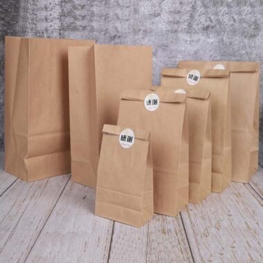 Flat bottom kraft food paper bags for food packaging