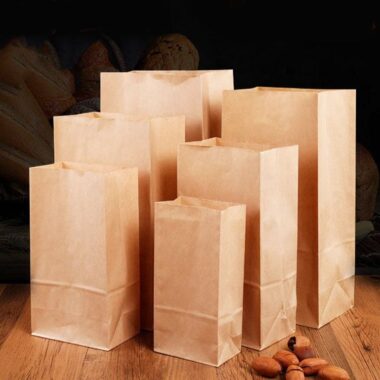 Flat bottom kraft food paper bags for food packaging