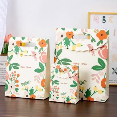 Floral pattern elegant festival gift paper bags