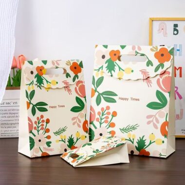 Floral pattern elegant festival gift paper bags