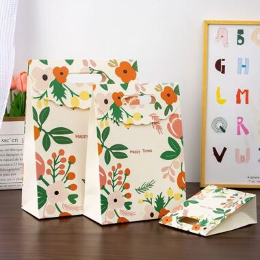 Floral pattern elegant festival gift paper bags