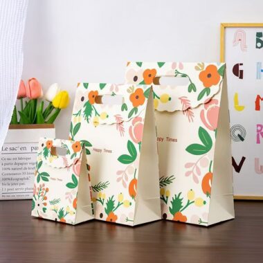 Floral pattern elegant festival gift paper bags