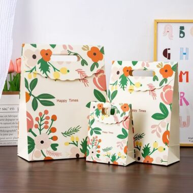 Floral pattern elegant festival gift paper bags