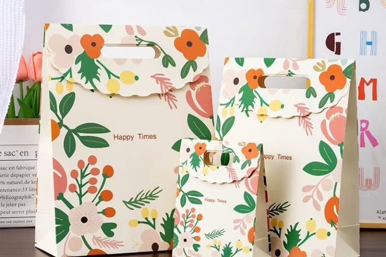 Floral Festival Gift Paper Bags (7) Floral pattern elegant festival gift paper bags
