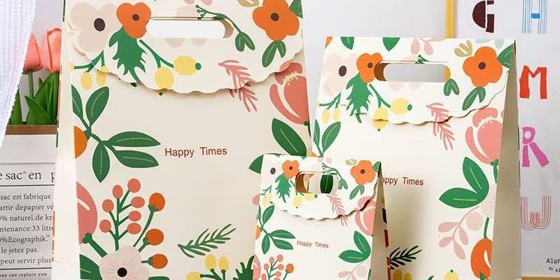 Floral pattern elegant festival gift paper bags