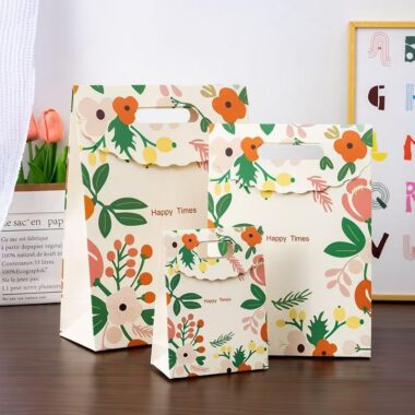 Floral pattern elegant festival gift paper bags