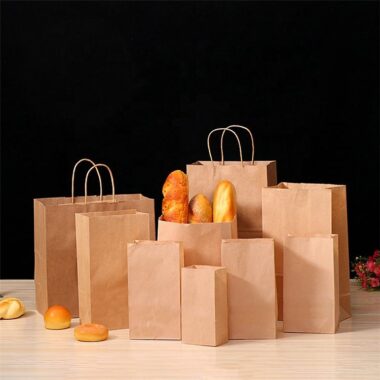 Food paper bags for sandwich biscuit takeaway packaging