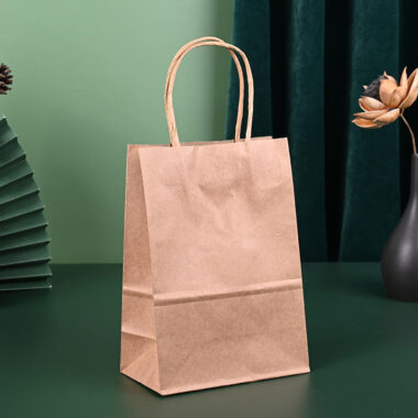 Color kraft paper bags for food takeaway packaging