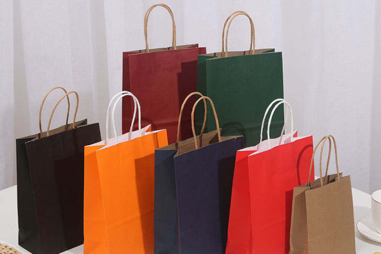 Food Takeaway Color Kraft Paper Bags (3) Color kraft paper bags for food takeaway packaging